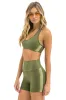 WOMEN'S 5 STRIPE SPORTS BRA - ARMY sold by Aviator Nation
