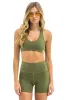 WOMEN'S 5 STRIPE SPORTS BRA - ARMY sold by Aviator Nation