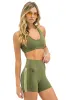 WOMEN'S 5 STRIPE SPORTS BRA - ARMY sold by Aviator Nation