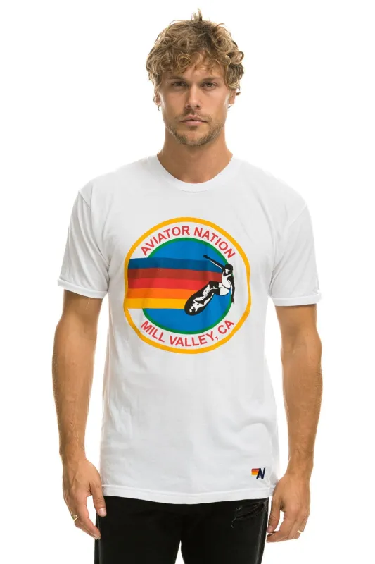 AVIATOR NATION MILL VALLEY CREW TEE SHIRT - WHITE sold by Aviator Nation