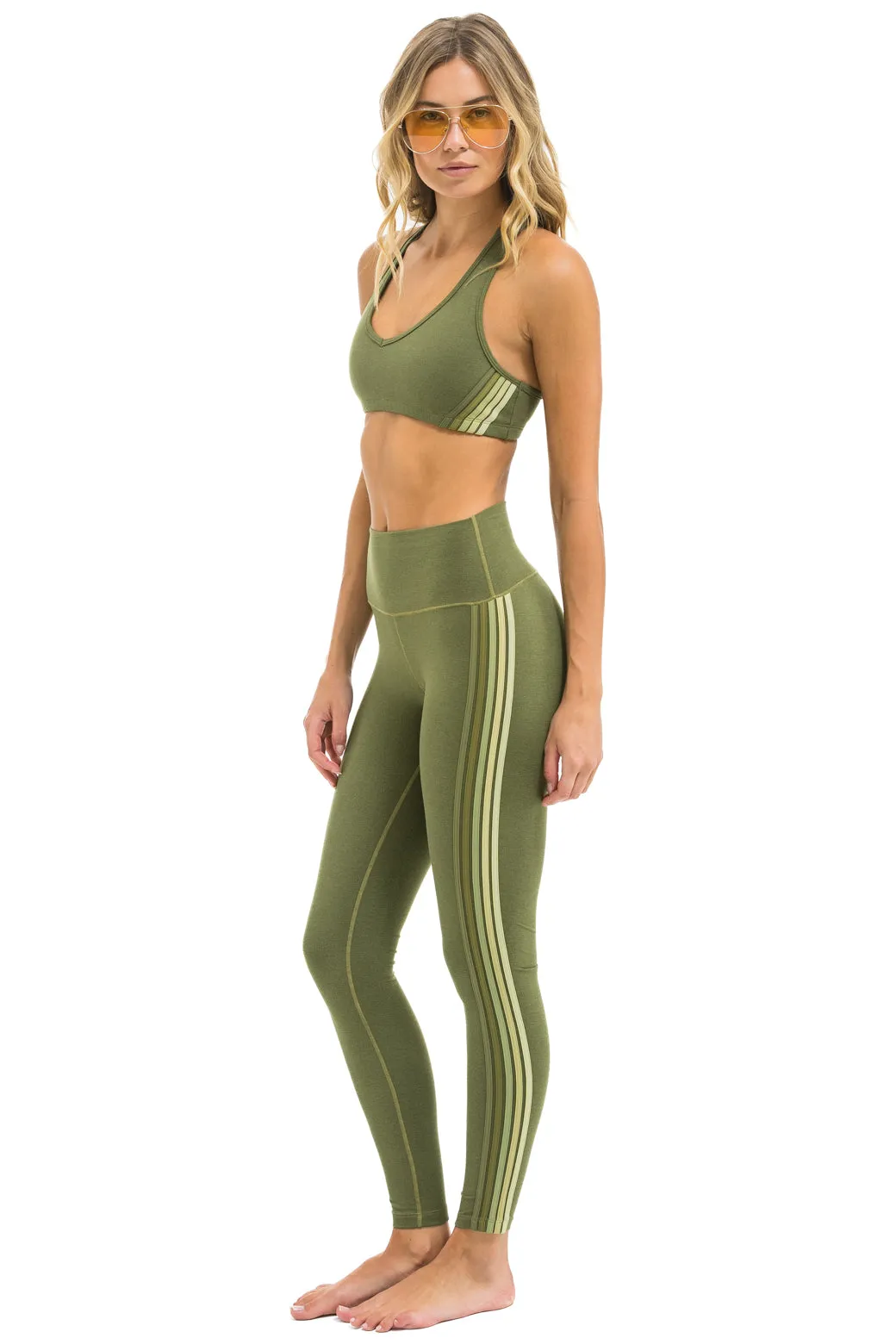 FULL LENGTH HI-RISE 5 STRIPE LEGGINGS - ARMY sold by Aviator Nation product image thumbnail 3
