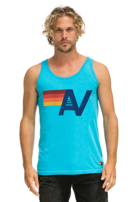 MEN'S LOGO TANK - NEON BLUE sold by Aviator Nation