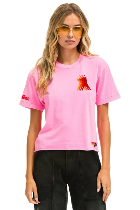 PHILLIES AVIATOR NATION BOYFRIEND TEE - NEON PINK sold by Aviator Nation