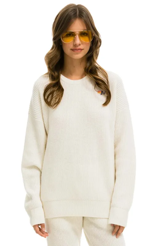 VINTAGE CABIN UNISEX CASHMERE SWEATER - VINTAGE WHITE sold by Aviator Nation