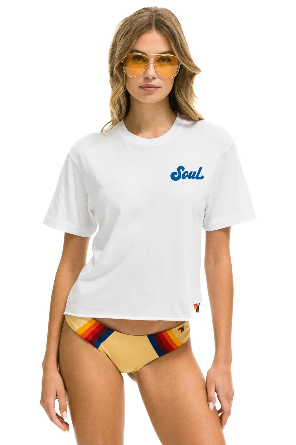 SOUL CYCLE SKULL 2025 BOYFRIEND TEE - WHITE sold by Aviator Nation