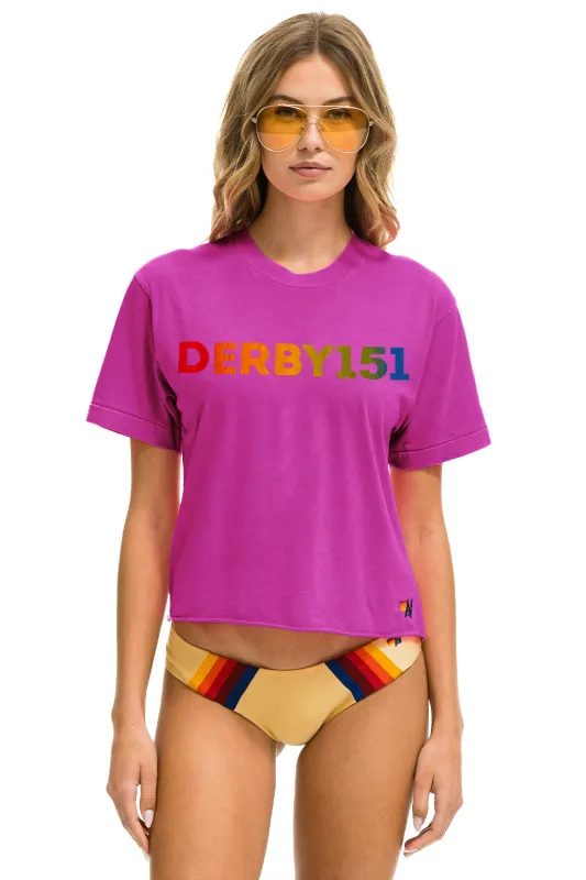 KENTUCKY DERBY 151 BOYFRIEND TEE - MAGENTA made by Aviator Nation