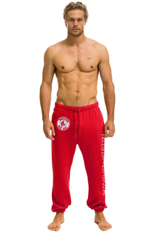 RED SOX UNISEX SWEATPANTS - RED sold by Aviator Nation