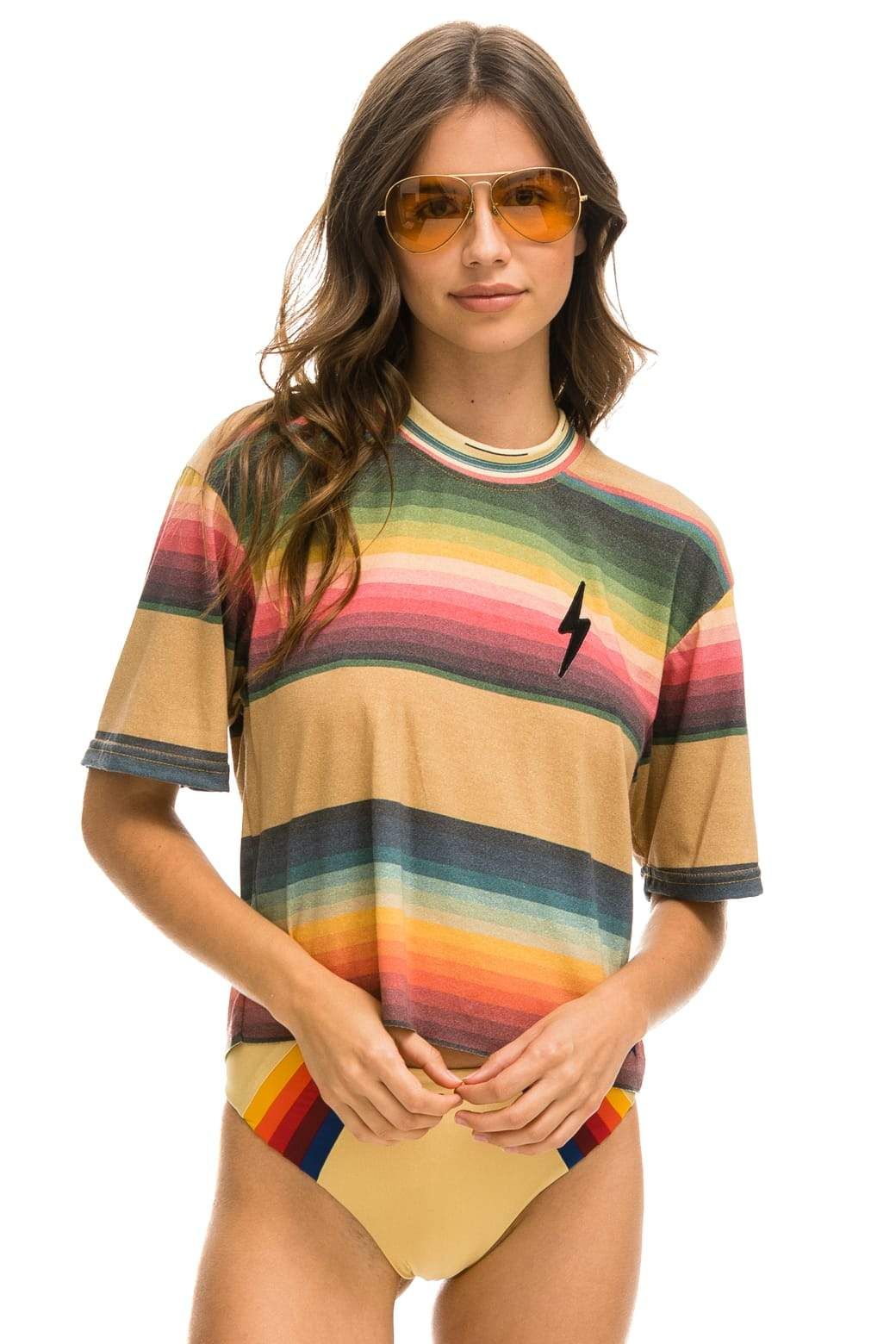 LOGO EMBROIDERY TULUM BOYFRIEND TEE - LIGHT KHAKI sold by Aviator Nation product image thumbnail 2