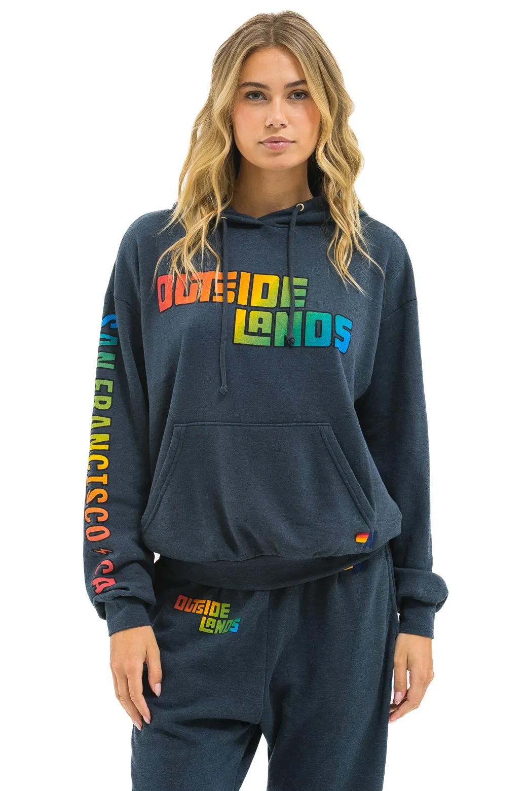 OUTSIDE LANDS 2025 RELAXED PULLOVER HOODIE - CHARCOAL sold by Aviator Nation product image thumbnail 3