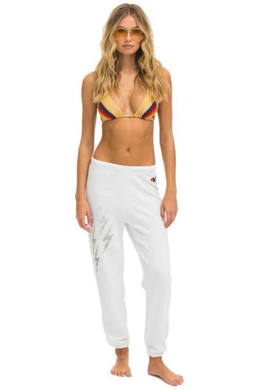 BOLT GRADIENT SWEATPANTS - WHITE // GREY sold by Aviator Nation