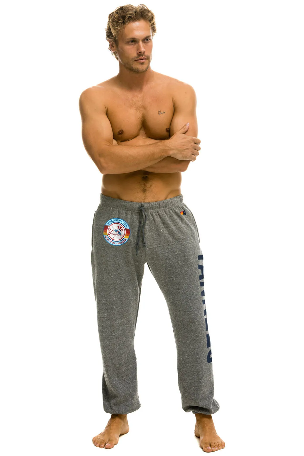 NY YANKEES SWEATPANTS - HEATHER sold by Aviator Nation product image thumbnail 5