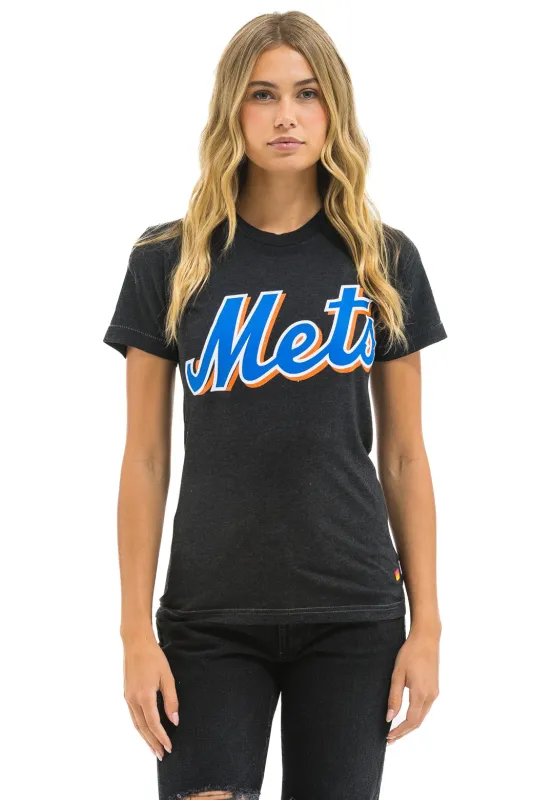 NY METS BOLT CREW TEE - BLACK sold by Aviator Nation