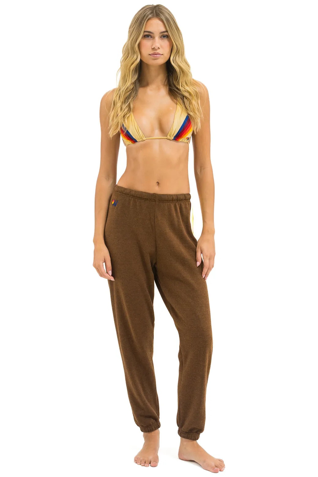 5 STRIPE SWEATPANTS - CHOCOLATE // WHITE NEON sold by Aviator Nation product image thumbnail 2