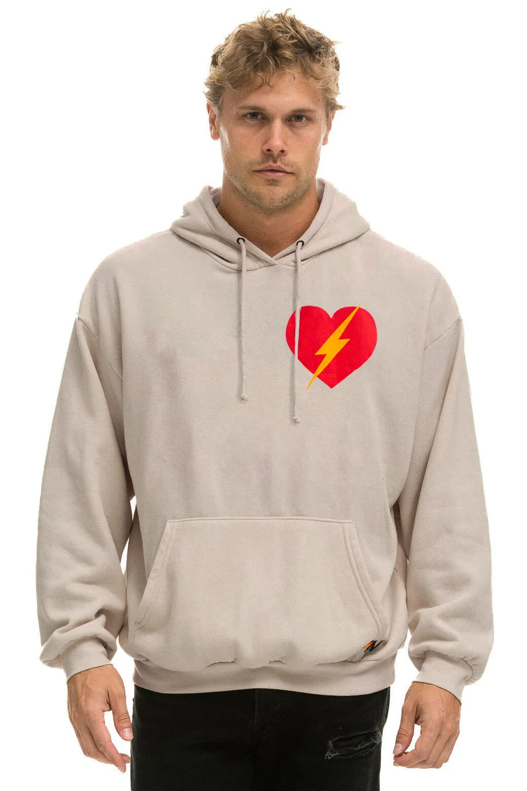 BOLT HEART PULLOVER RELAXED HOODIE - SAND sold by Aviator Nation product image thumbnail 2