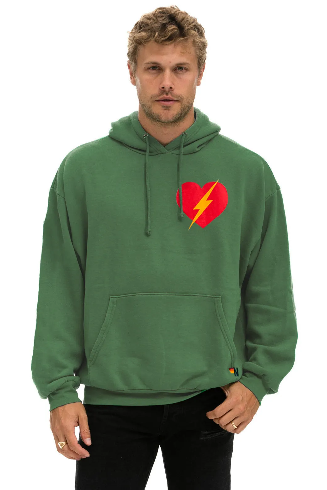 BOLT HEART PULLOVER RELAXED HOODIE - PALM sold by Aviator Nation product image thumbnail 2