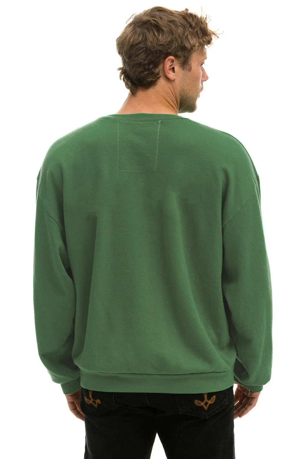 BOLT HEART RELAXED CREW SWEATSHIRT - PALM sold by Aviator Nation product image thumbnail 4