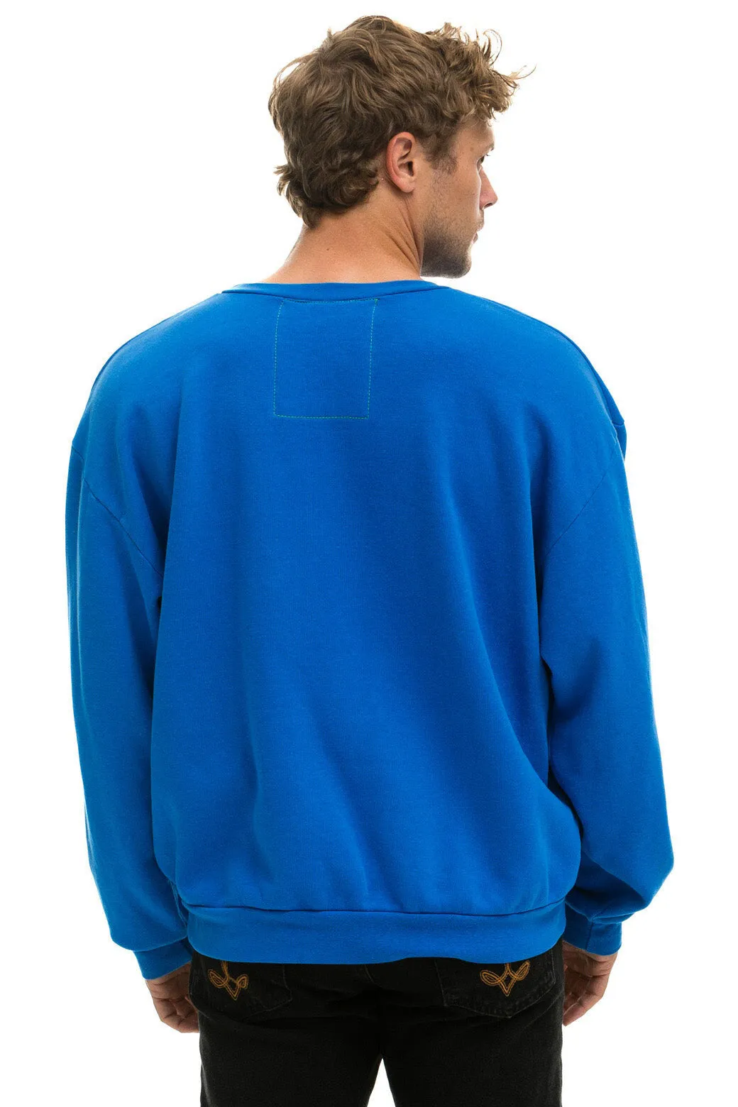 BOLT HEART RELAXED CREW SWEATSHIRT - ADVENTURE BLUE sold by Aviator Nation product image thumbnail 4