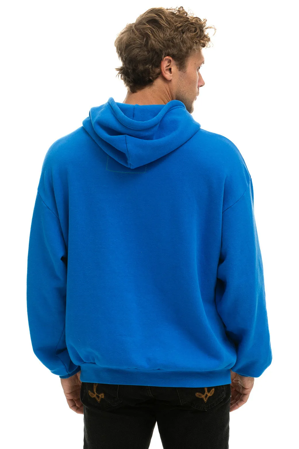 BOLT HEART PULLOVER RELAXED HOODIE - ADVENTURE BLUE sold by Aviator Nation product image thumbnail 4