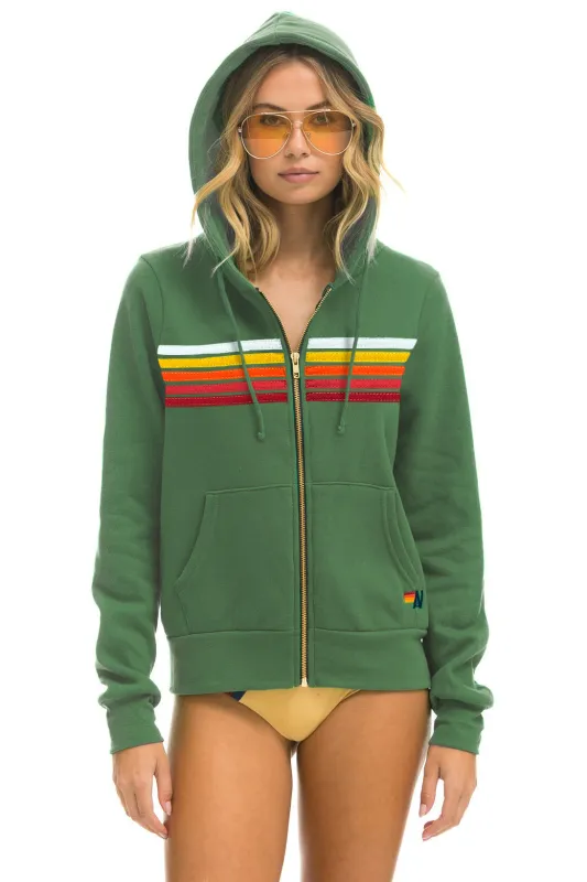 5 STRIPE HOODIE - PALM // RAINBOW WHITE sold by Aviator Nation