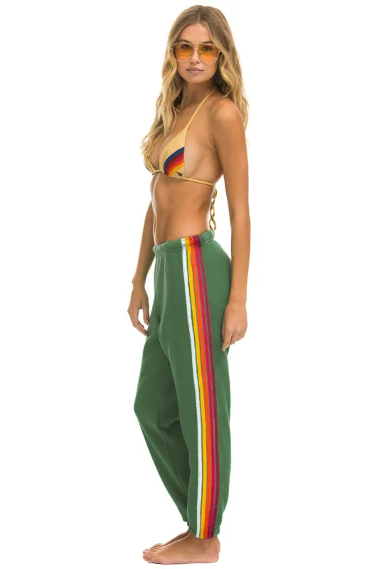5 STRIPE SWEATPANTS - PALM // RAINBOW WHITE sold by Aviator Nation