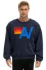 LOGO RELAXED CREW SWEATSHIRT - NAVY sold by Aviator Nation