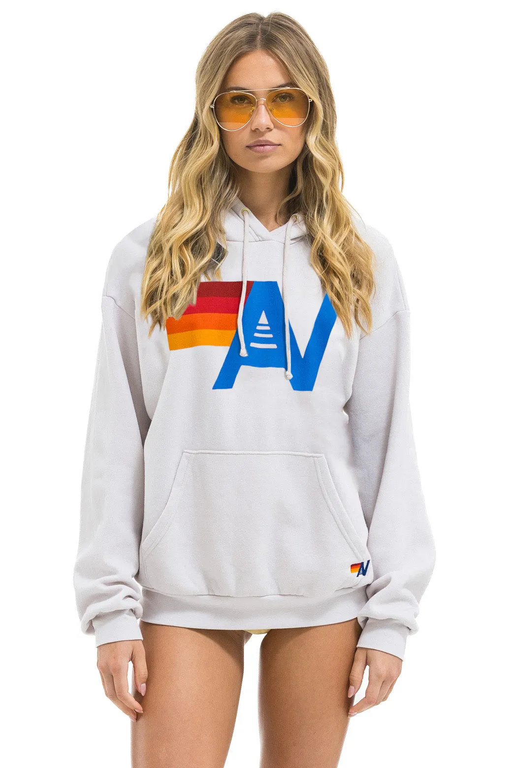 LOGO PULLOVER RELAXED HOODIE - DOVE sold by Aviator Nation