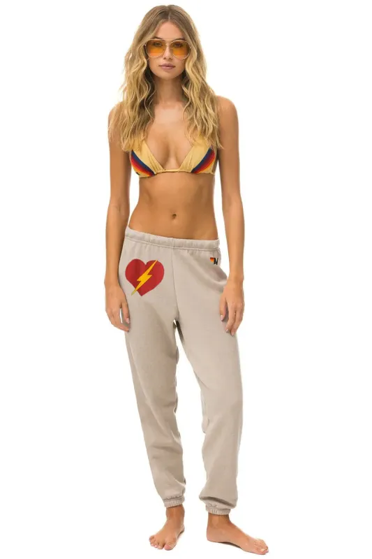 BOLT HEART SWEATPANTS - SAND sold by Aviator Nation