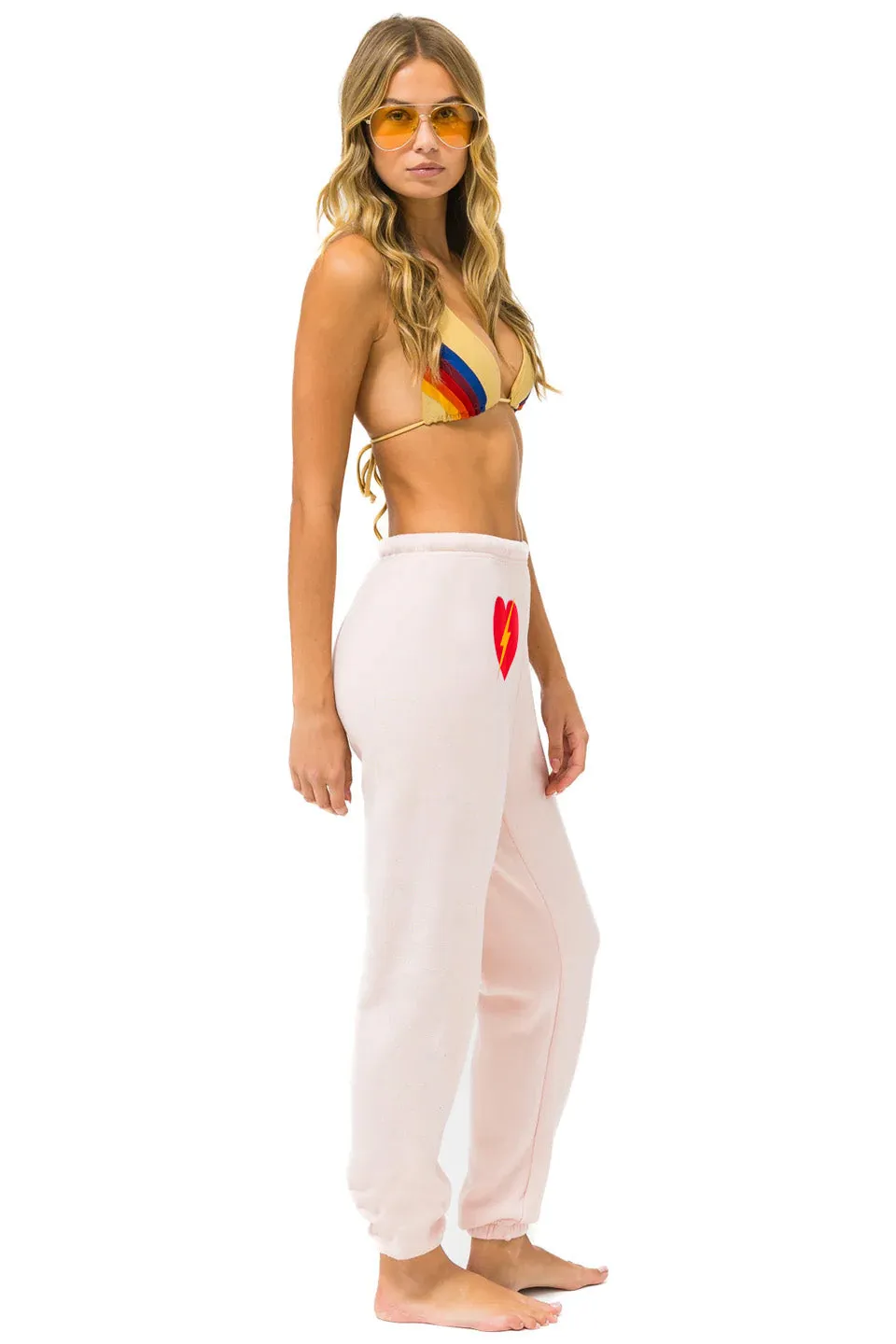 BOLT HEART SWEATPANTS - LIGHT PINK sold by Aviator Nation product image thumbnail 2