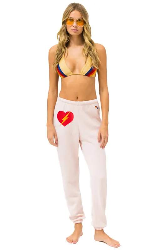 BOLT HEART SWEATPANTS - LIGHT PINK sold by Aviator Nation