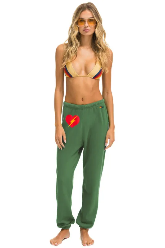 BOLT HEART SWEATPANTS - PALM sold by Aviator Nation