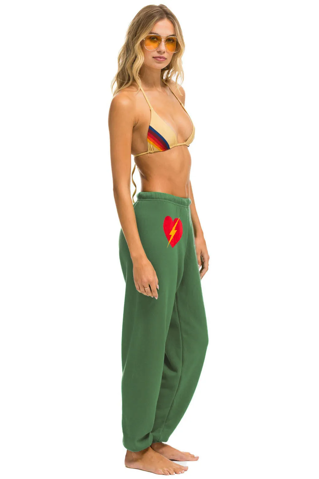 BOLT HEART SWEATPANTS - PALM sold by Aviator Nation product image thumbnail 2