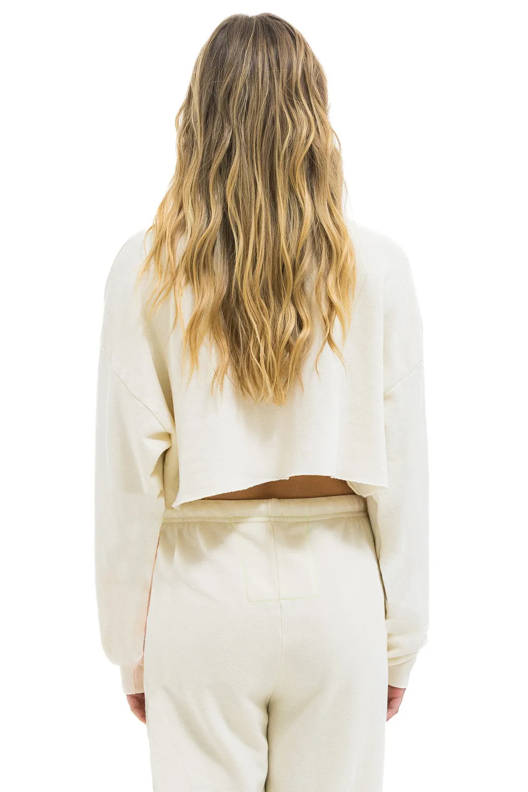 LOGO CROPPED CREW SWEATSHIRT RELAXED - VINTAGE WHITE sold by Aviator Nation product image thumbnail 2