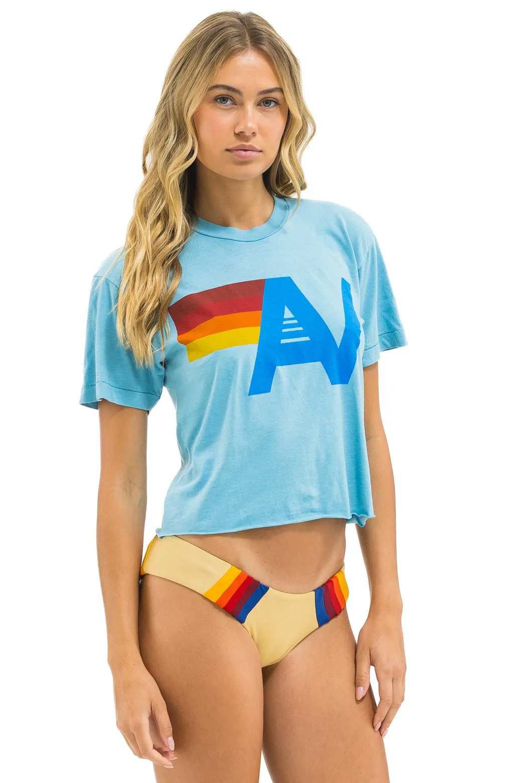 LOGO BOYFRIEND TEE - AQUA sold by Aviator Nation product image thumbnail 2