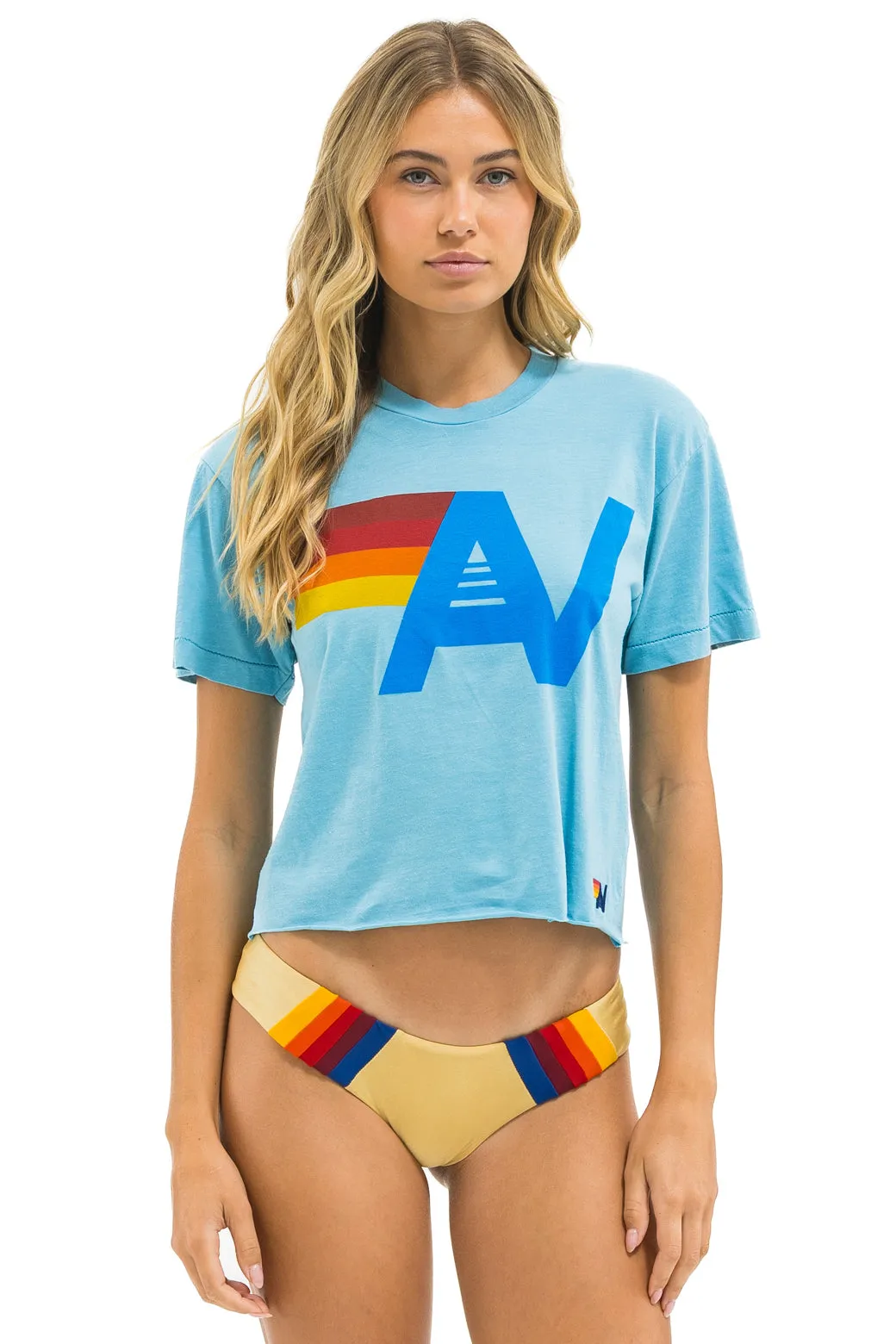 LOGO BOYFRIEND TEE - AQUA sold by Aviator Nation