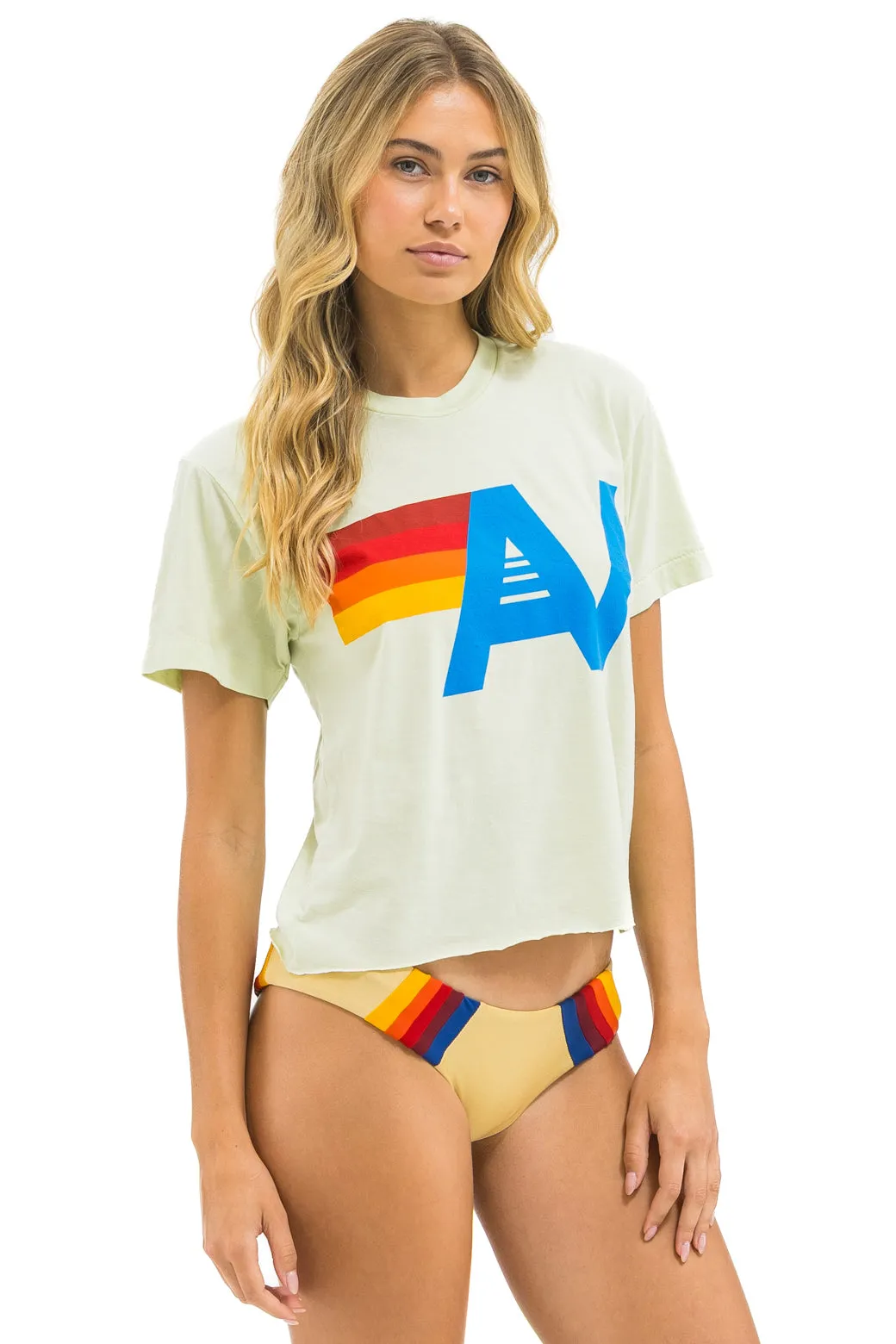 LOGO BOYFRIEND TEE - LIME CREAM sold by Aviator Nation product image thumbnail 3