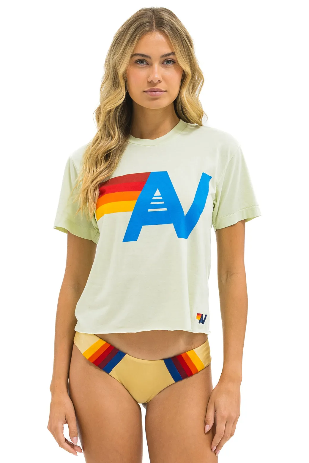 LOGO BOYFRIEND TEE - LIME CREAM sold by Aviator Nation