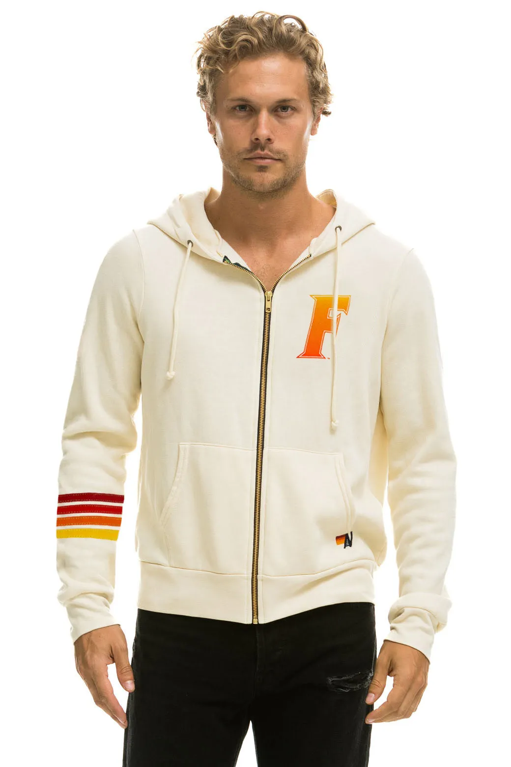 UNIVERSITY OF FLORIDA GATORS ZIP HOODIE - VINTAGE WHITE sold by Aviator Nation product image thumbnail 3