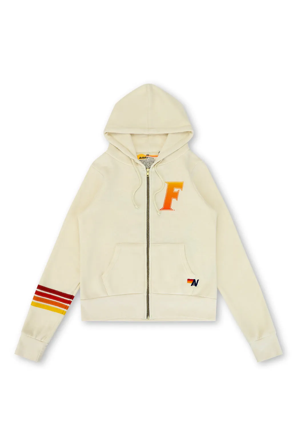 UNIVERSITY OF FLORIDA GATORS ZIP HOODIE - VINTAGE WHITE sold by Aviator Nation product image thumbnail 5