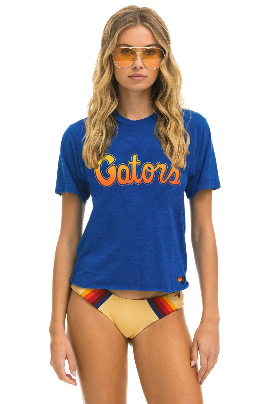 UNIVERSITY OF FLORIDA BOLT BOYFRIEND TEE - BLUE sold by Aviator Nation