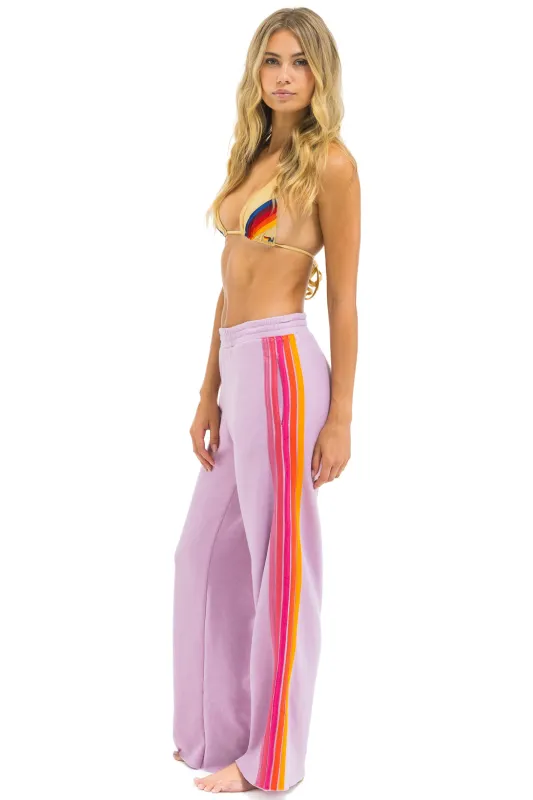 5 STRIPE WIDE LEG POCKET SWEATPANTS - MAUVE // MAGENTA // ORANGE sold by Aviator Nation