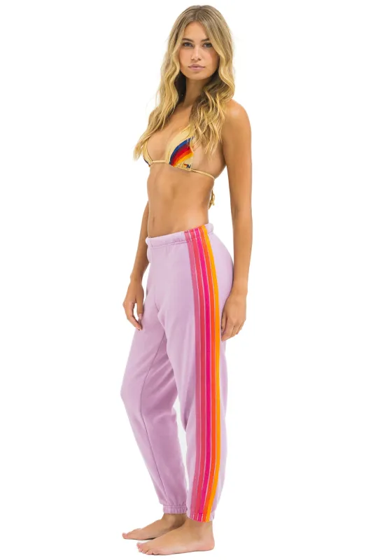 5 STRIPE SWEATPANTS - MAUVE // MAGENTA ORANGE sold by Aviator Nation