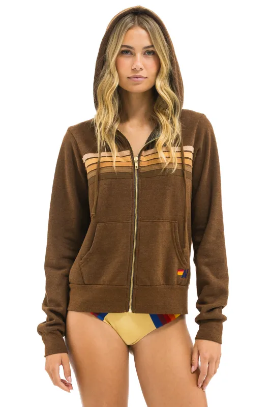 5 STRIPE HOODIE - CHOCOLATE // ESPRESSO sold by Aviator Nation