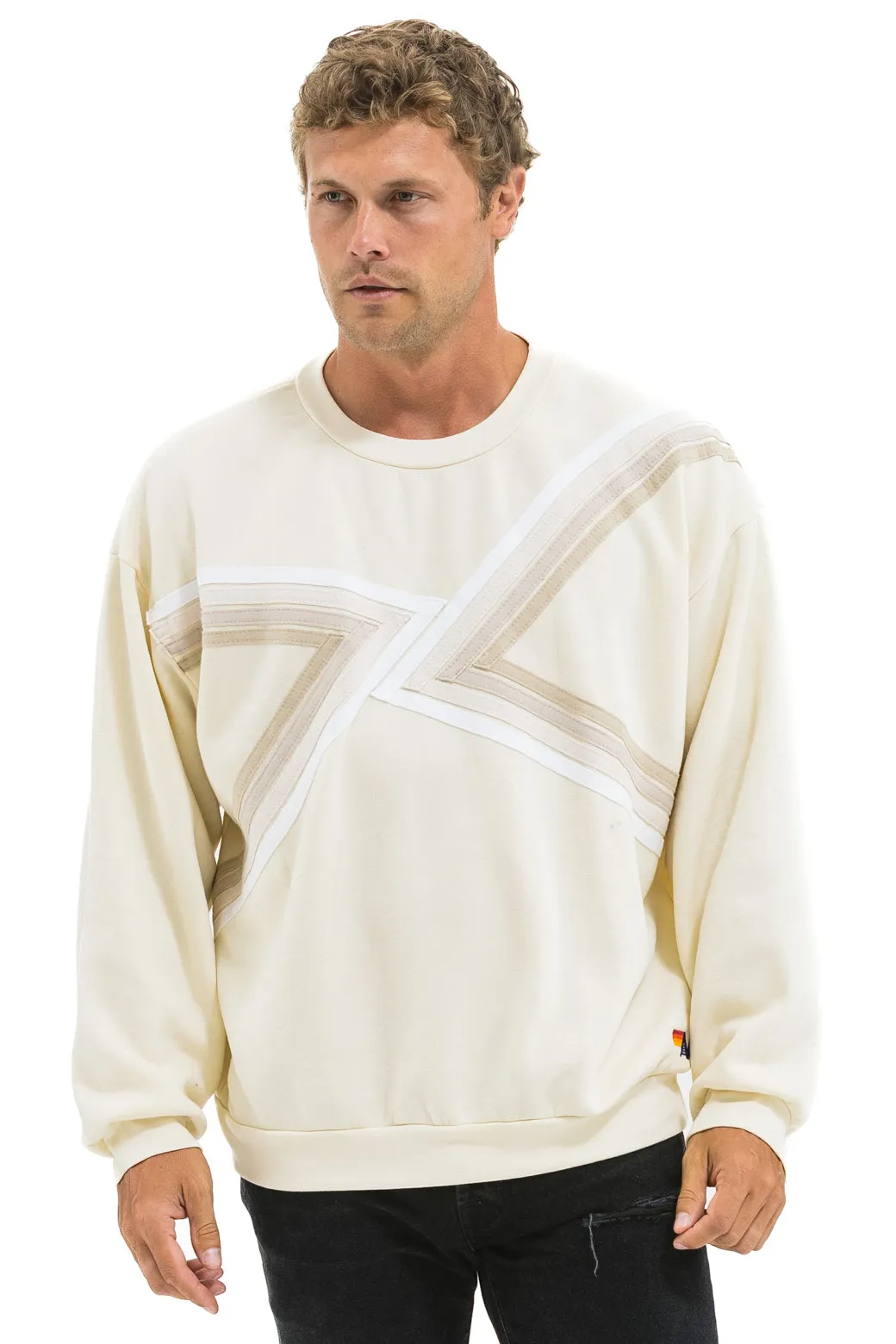 BLAZE RELAXED CREW SWEATSHIRT - VINTAGE WHITE // VINTAGE WHITE sold by Aviator Nation product image thumbnail 2