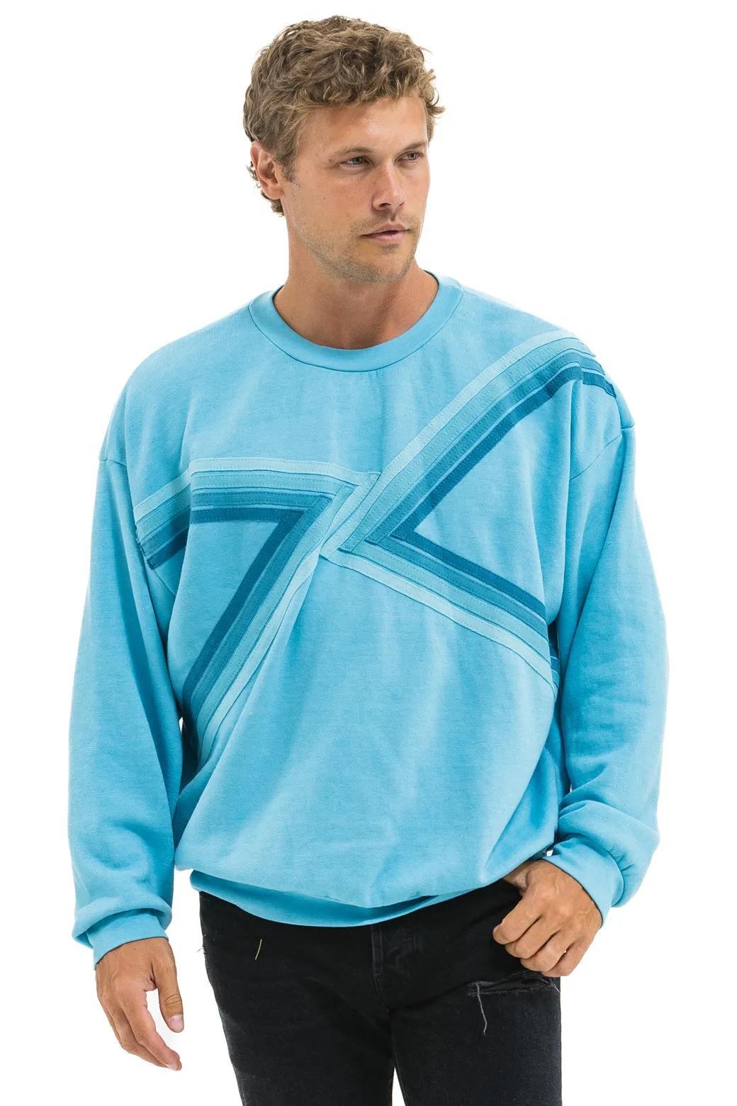 BLAZE RELAXED CREW SWEATSHIRT - AQUA // AQUA sold by Aviator Nation product image thumbnail 2