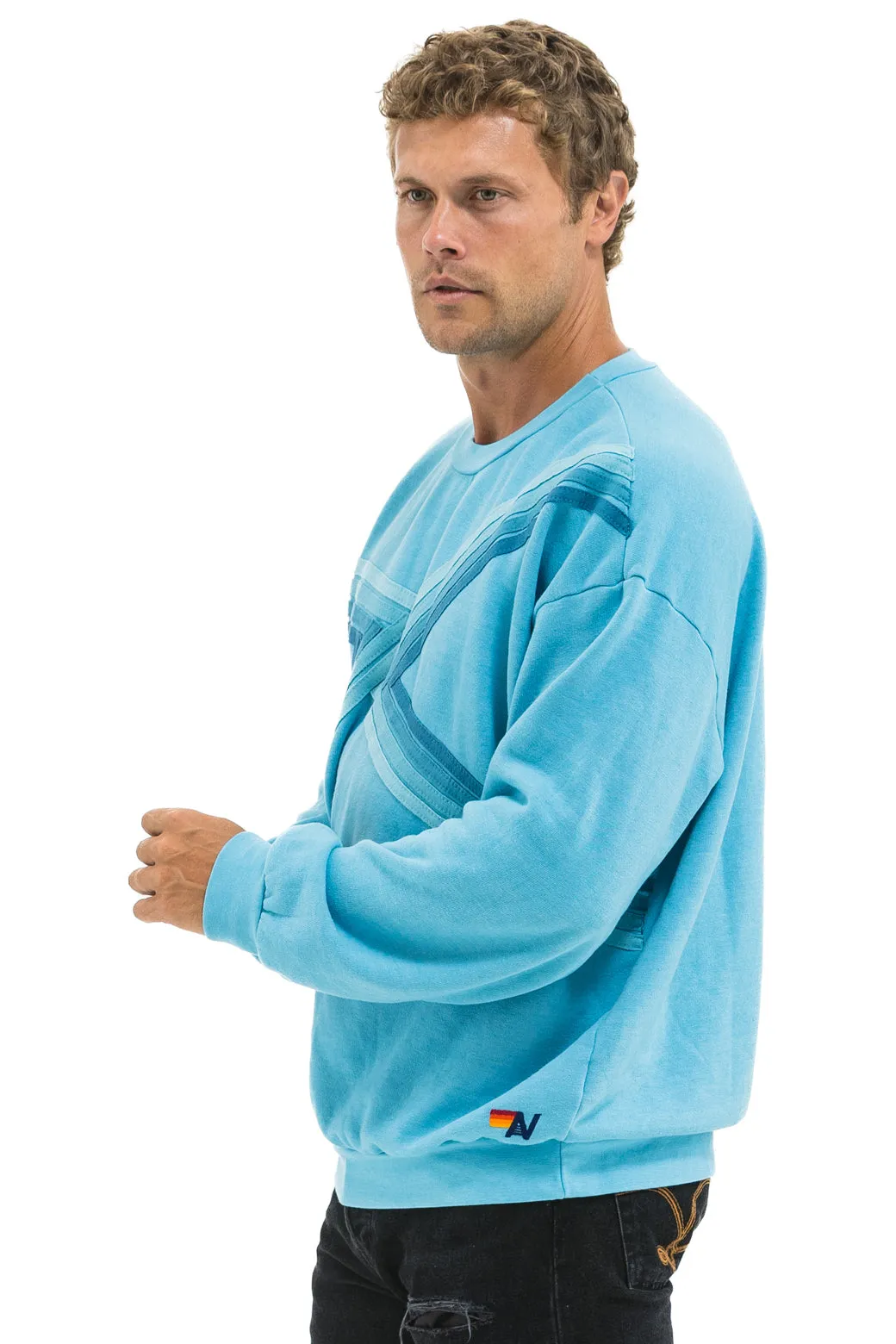 BLAZE RELAXED CREW SWEATSHIRT - AQUA // AQUA sold by Aviator Nation product image thumbnail 4