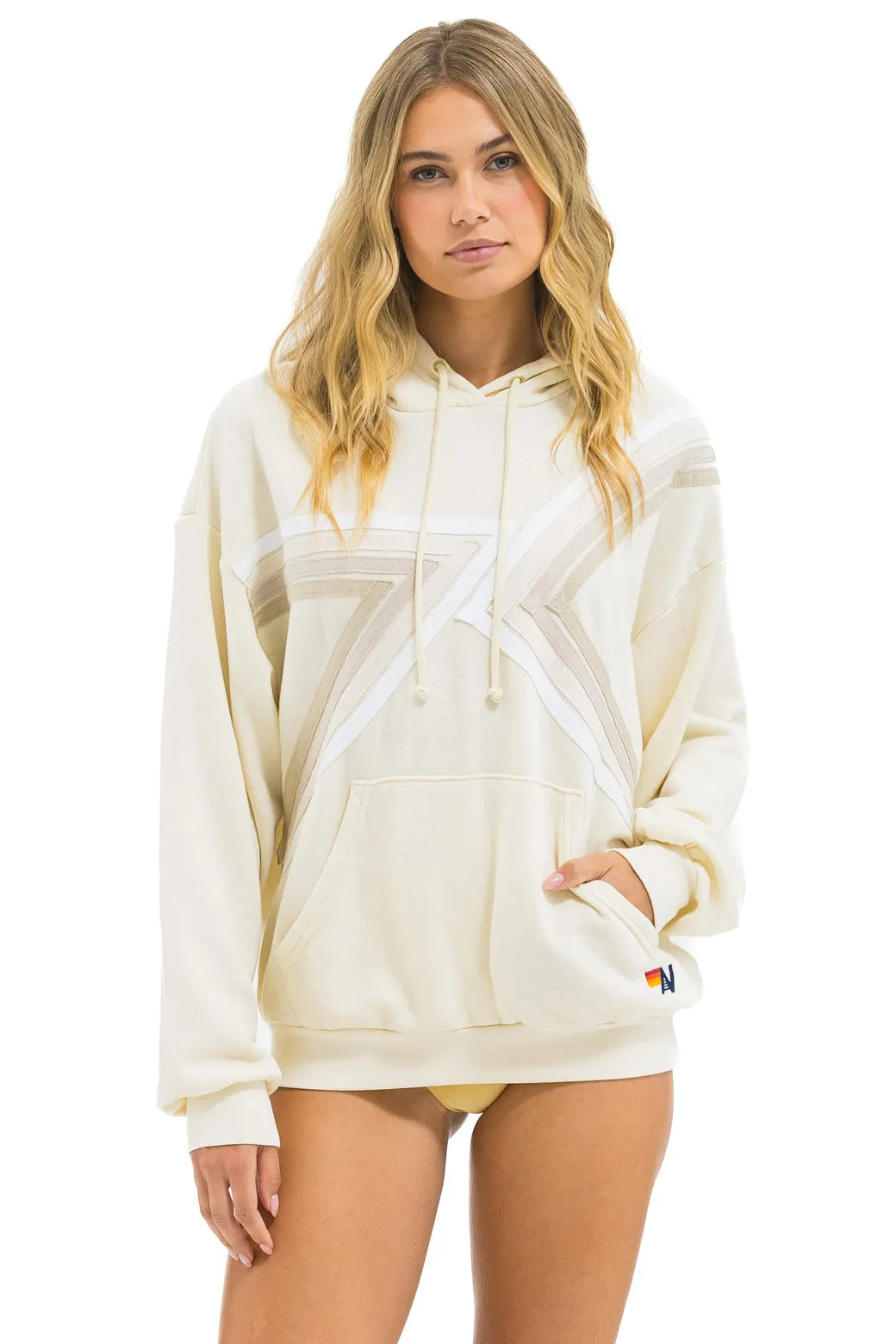 BLAZE PULLOVER HOODIE RELAXED - VINTAGE WHITE // VINTAGE WHITE sold by Aviator Nation product image thumbnail 3