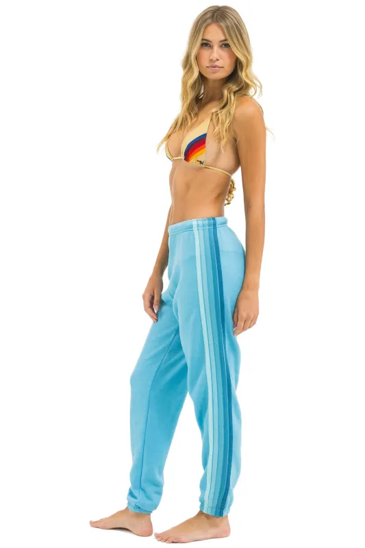 5 STRIPE SWEATPANTS - AQUA // AQUA sold by Aviator Nation