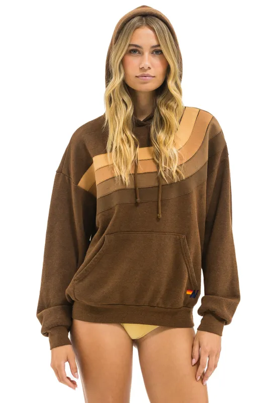 WAVE STRIPE 4 PULLOVER HOODIE RELAXED - CHOCOLATE // ESPRESSO sold by Aviator Nation