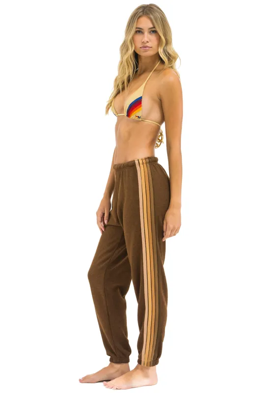 5 STRIPE SWEATPANTS - CHOCOLATE // ESPRESSO sold by Aviator Nation