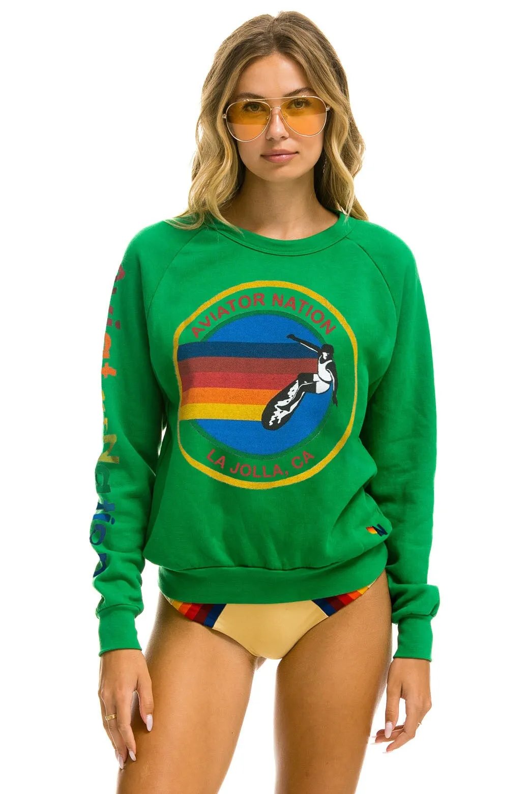 AVIATOR NATION LA JOLLA SWEATSHIRT - KELLY GREEN sold by Aviator Nation product image thumbnail 2